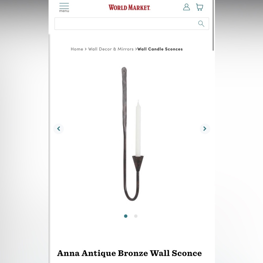 ISO World Market Anna Antique Bronze Wall Sconce